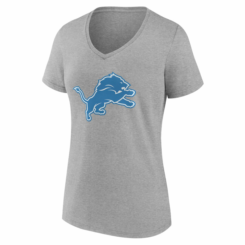 Detroit Lions Women's Team Authentic Personalized Name & Number V-Neck T-Shirt Gray - NFL