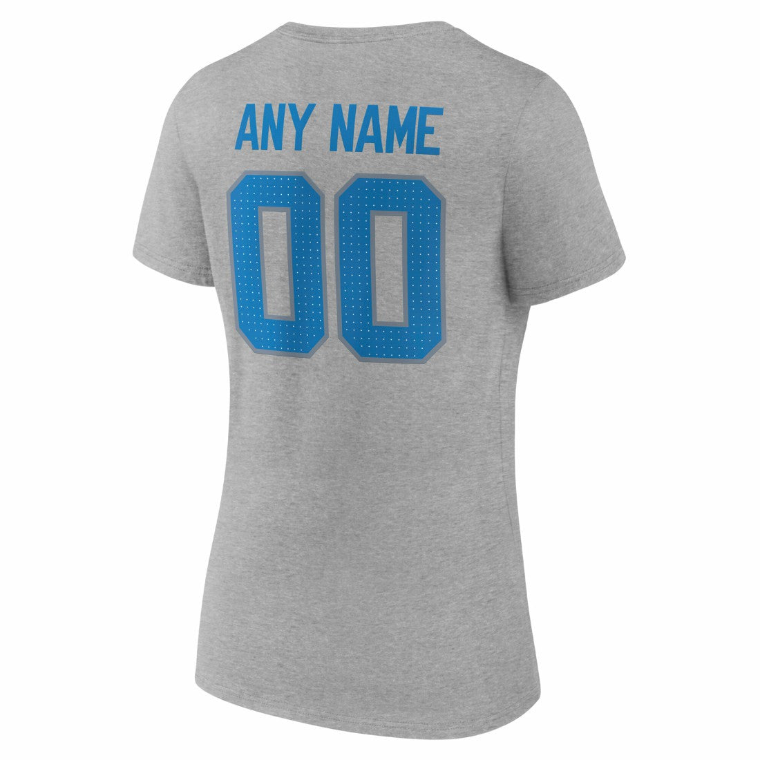 Detroit Lions Women's Team Authentic Personalized Name & Number V-Neck T-Shirt Gray - NFL