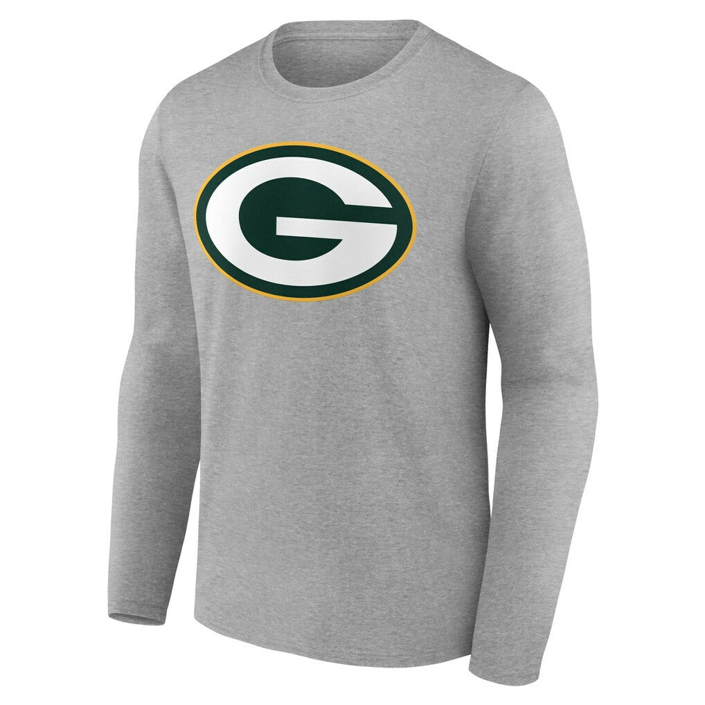 Green Bay Packers Team Authentic Personalized Name & Number Long Sleeve T-Shirt Gray - NFL