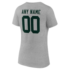 Green Bay Packers Women's Team Authentic Personalized Name & Number V-Neck T-Shirt Gray - NFL