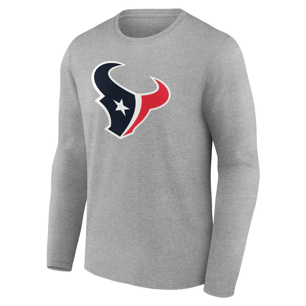 Houston Texans Team Authentic Personalized Name & Number Long Sleeve T-Shirt Gray - NFL
