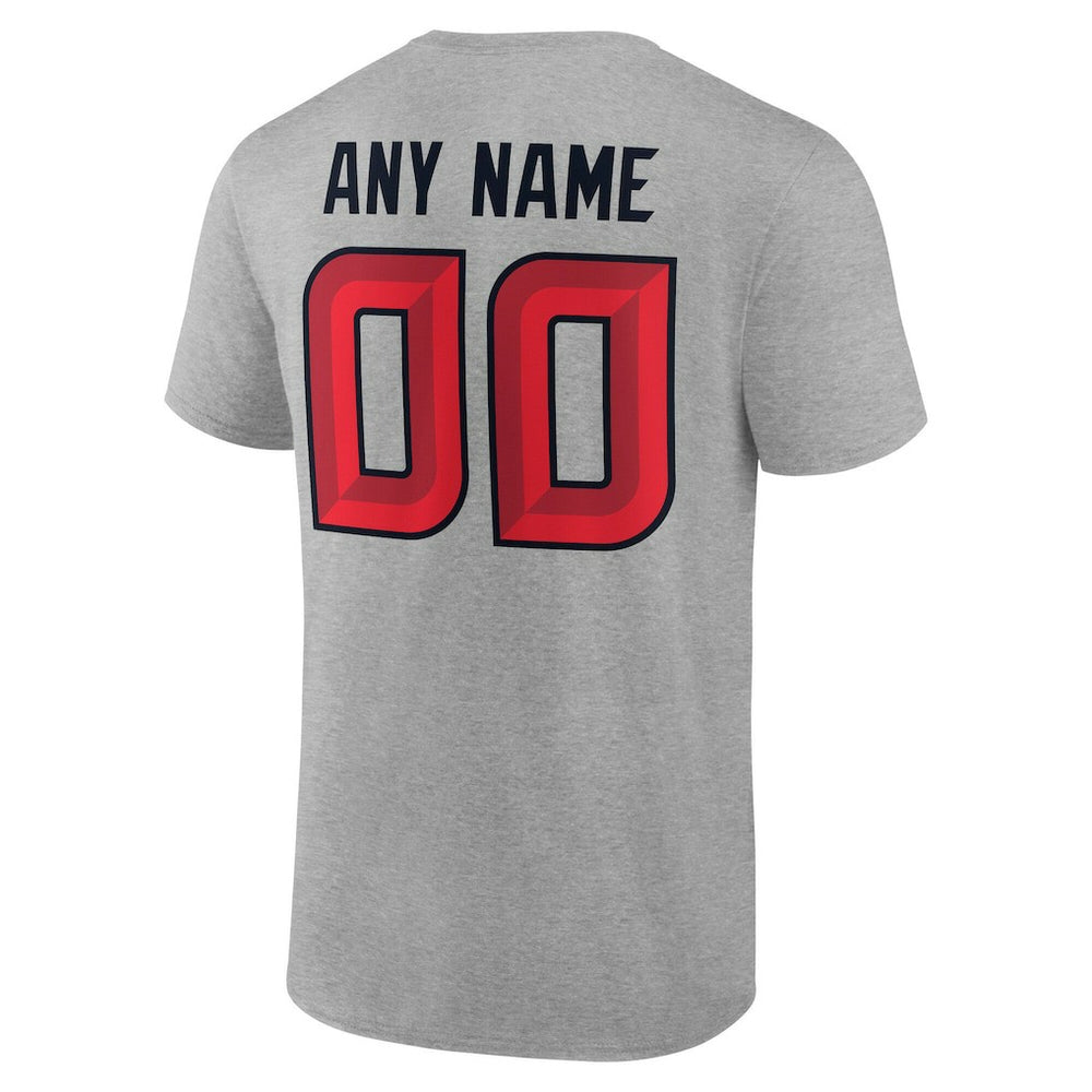 Houston Texans Team Authentic Personalized Name & Number T-Shirt Gray - NFL