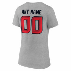 Houston Texans Women's Team Authentic Personalized Name & Number V-Neck T-Shirt Gray - NFL