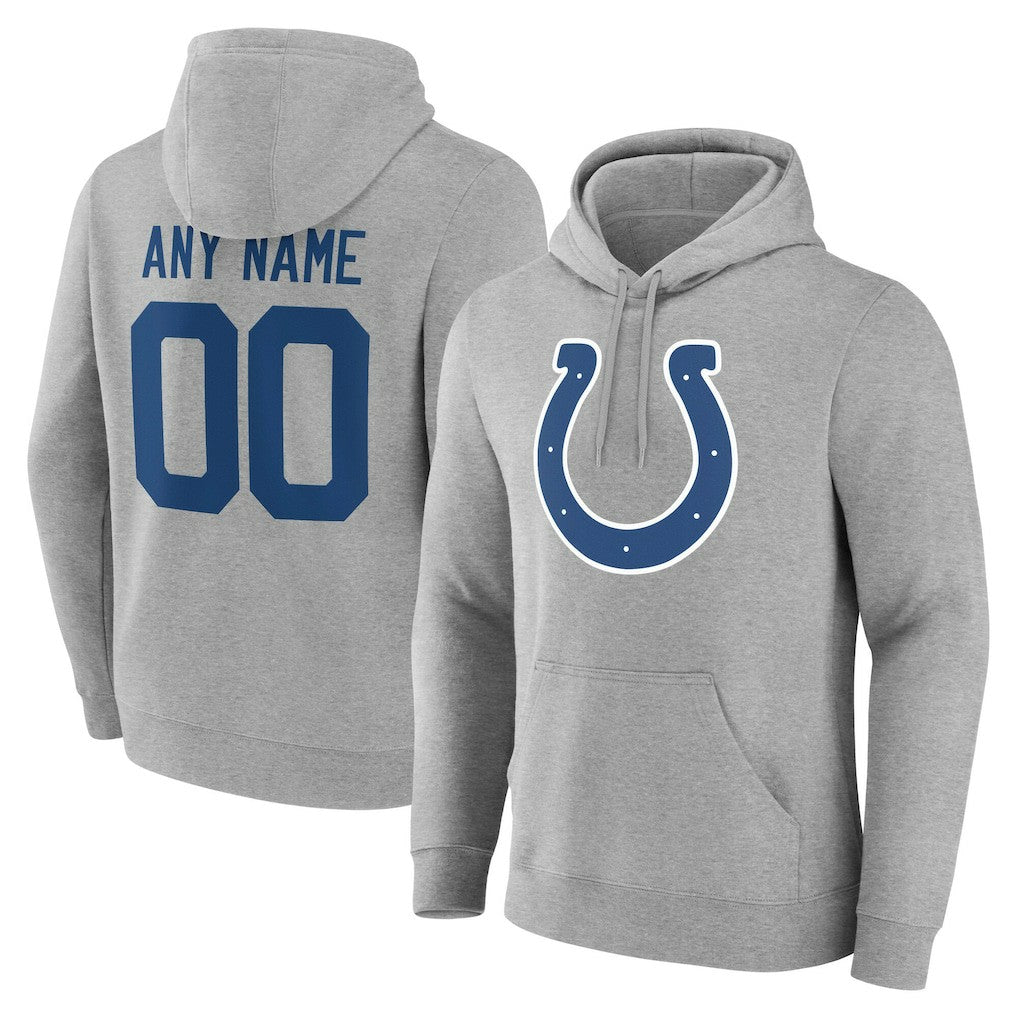 Indianapolis Colts Team Authentic Personalized Name & Number Hoodie Gray - NFL