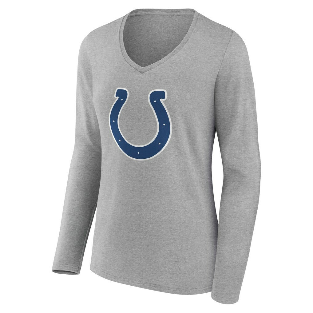 Indianapolis Colts Women's Team Authentic Personalized Name & Number Long Sleeve V-Neck T-Shirt Gray - NFL