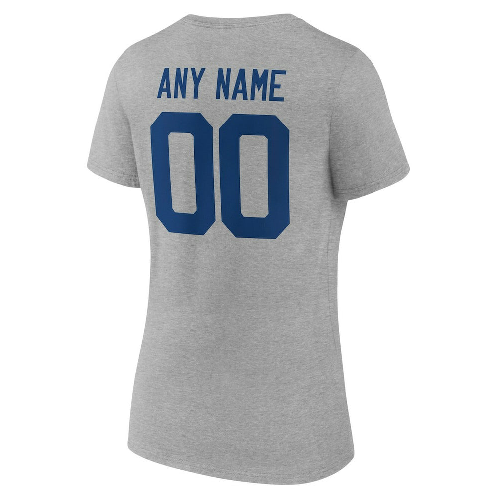 Indianapolis Colts Women's Team Authentic Personalized Name & Number V-Neck T-Shirt Gray - NFL