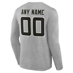 Jacksonville Jaguars Team Authentic Personalized Name & Number Long Sleeve T-Shirt Gray - NFL
