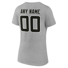 Jacksonville Jaguars Women's Team Authentic Personalized Name & Number V-Neck T-Shirt Gray - NFL