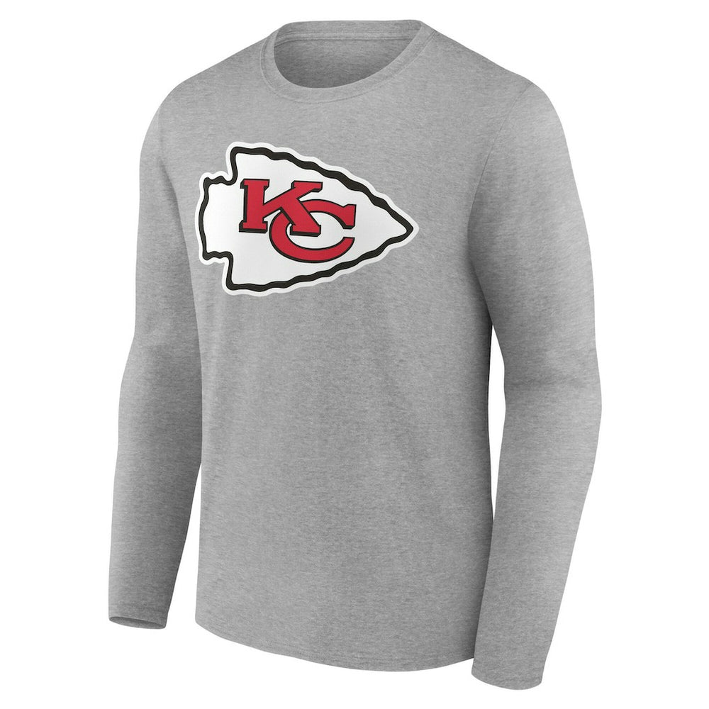 Kansas City Chiefs Team Authentic Personalized Name & Number Long Sleeve T-Shirt Gray - NFL