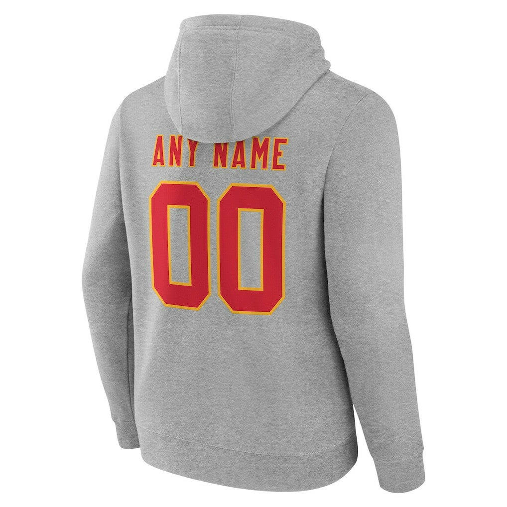 Kansas City Chiefs Team Authentic Personalized Name & Number Hoodie Gray - NFL