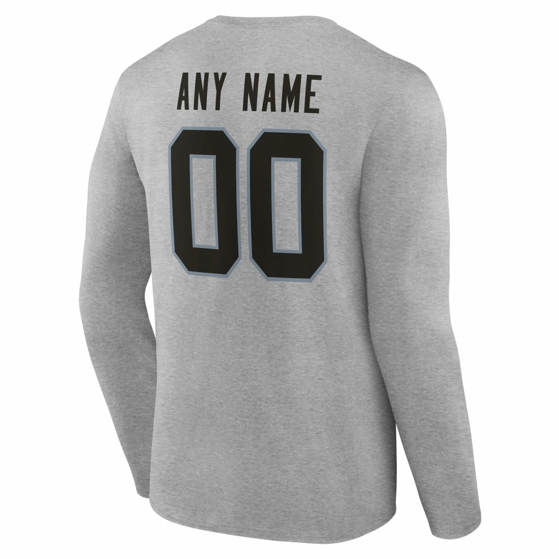 Las Vegas Raiders Team Authentic Personalized Name & Number Long Sleeve T-Shirt Gray - NFL