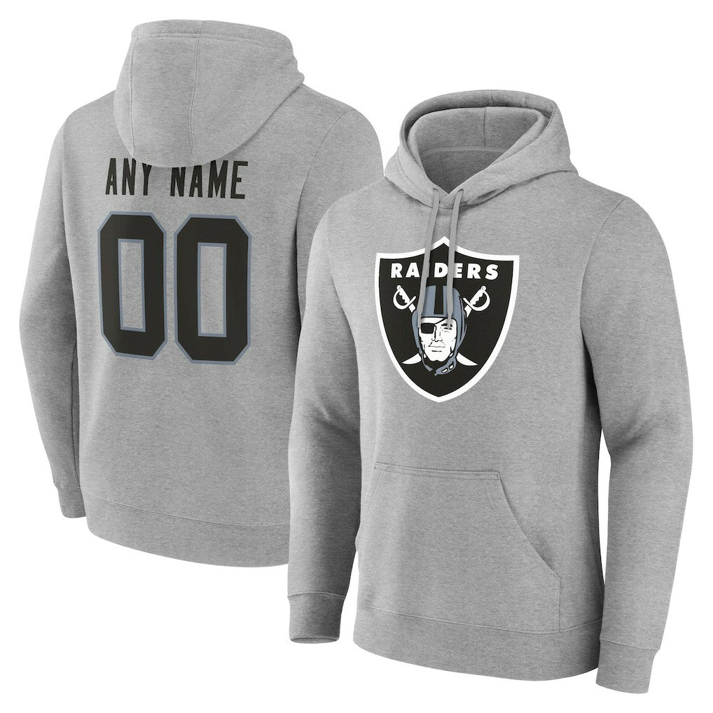 Las Vegas Raiders Team Authentic Personalized Name & Number Hoodie Gray - NFL