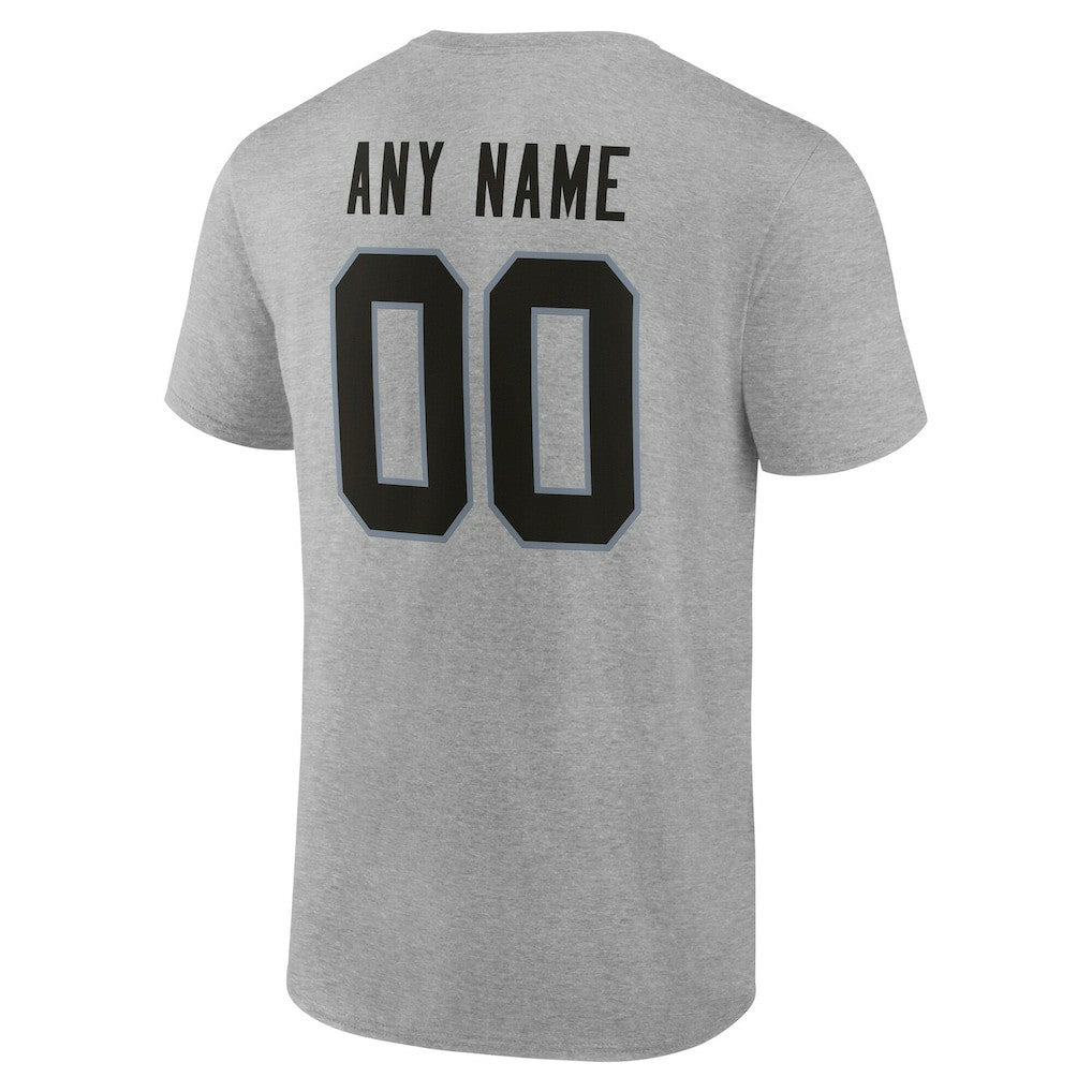 Las Vegas Raiders Team Authentic Personalized Name & Number T-Shirt Gray - NFL