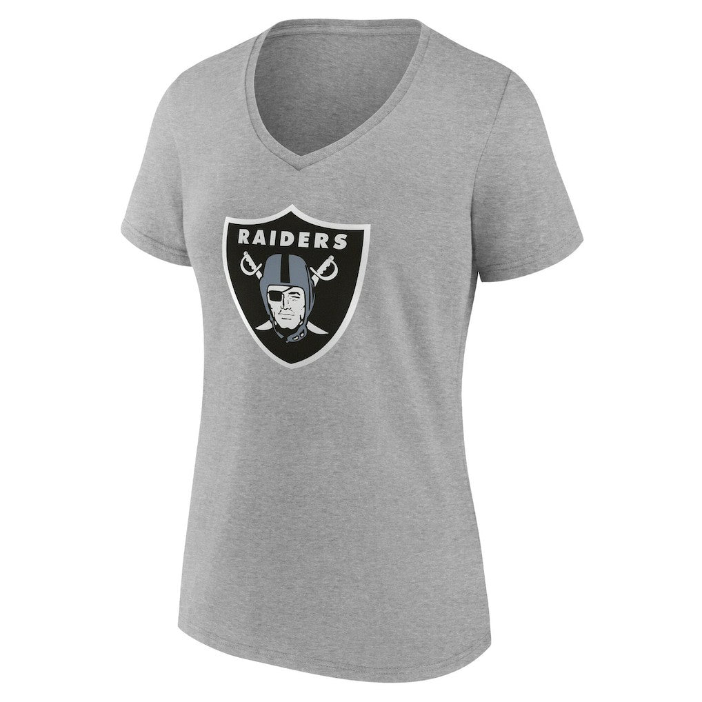Las Vegas Raiders Women's Team Authentic Personalized Name & Number V-Neck T-Shirt Gray - NFL