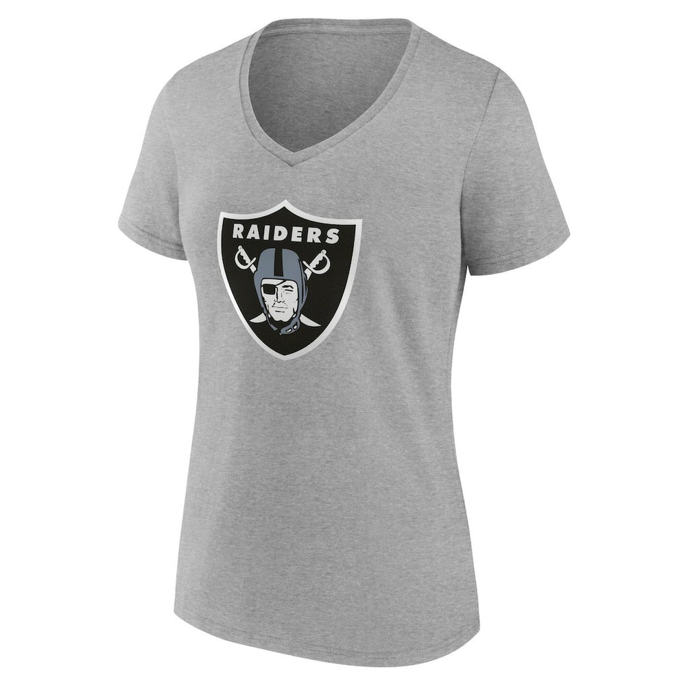 Las Vegas Raiders Women's Team Authentic Personalized Name & Number V-Neck T-Shirt Gray - NFL