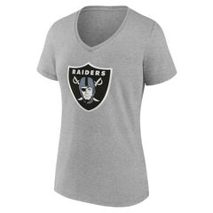 Las Vegas Raiders Women's Team Authentic Personalized Name & Number V-Neck T-Shirt Gray - NFL