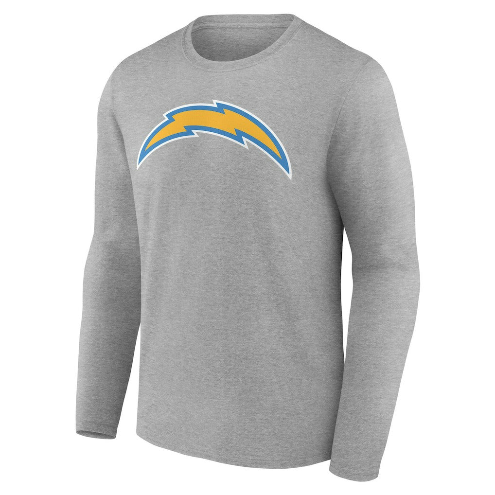 Los Angeles Chargers Team Authentic Personalized Name & Number Long Sleeve T-Shirt Gray - NFL