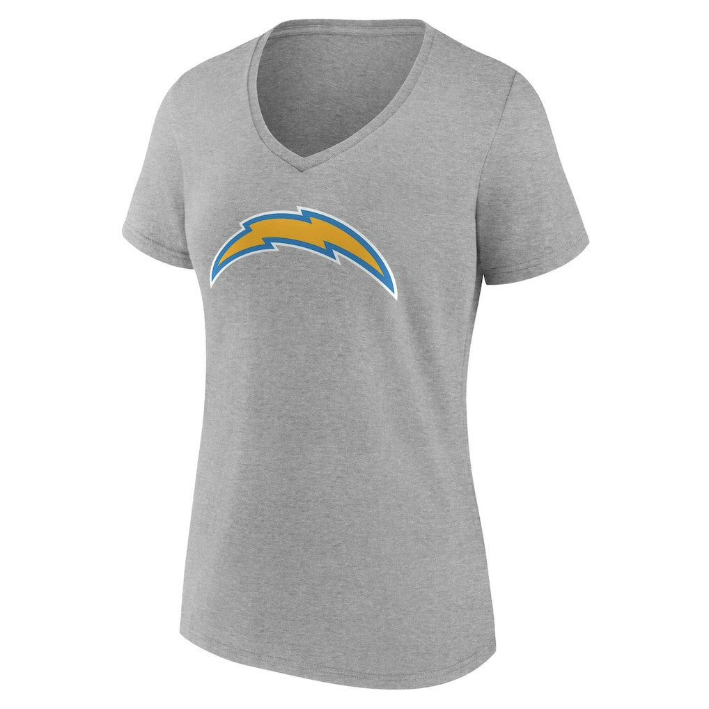 Los Angeles Chargers Women's Team Authentic Personalized Name & Number V-Neck T-Shirt Gray - NFL