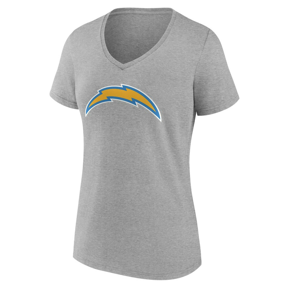 Los Angeles Chargers Women's Team Authentic Personalized Name & Number V-Neck T-Shirt Gray - NFL
