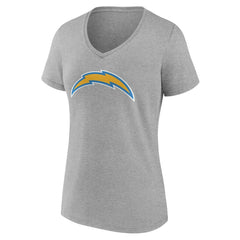 Los Angeles Chargers Women's Team Authentic Personalized Name & Number V-Neck T-Shirt Gray - NFL