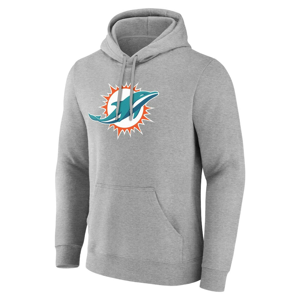 Miami Dolphins Team Authentic Personalized Name & Number Hoodie Gray - NFL