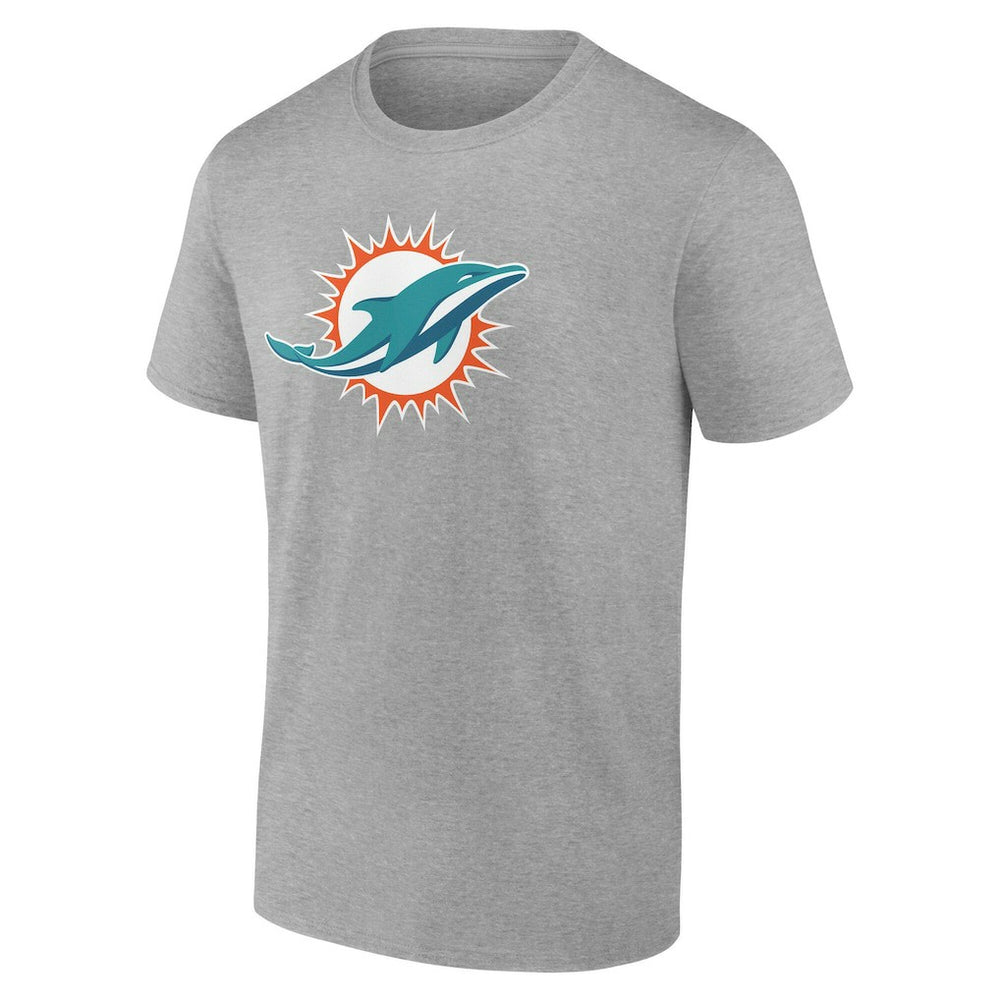Miami Dolphins Team Authentic Personalized Name & Number T-Shirt Gray - NFL