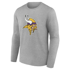 Minnesota Vikings Team Authentic Personalized Name & Number Long Sleeve T-Shirt Gray - NFL