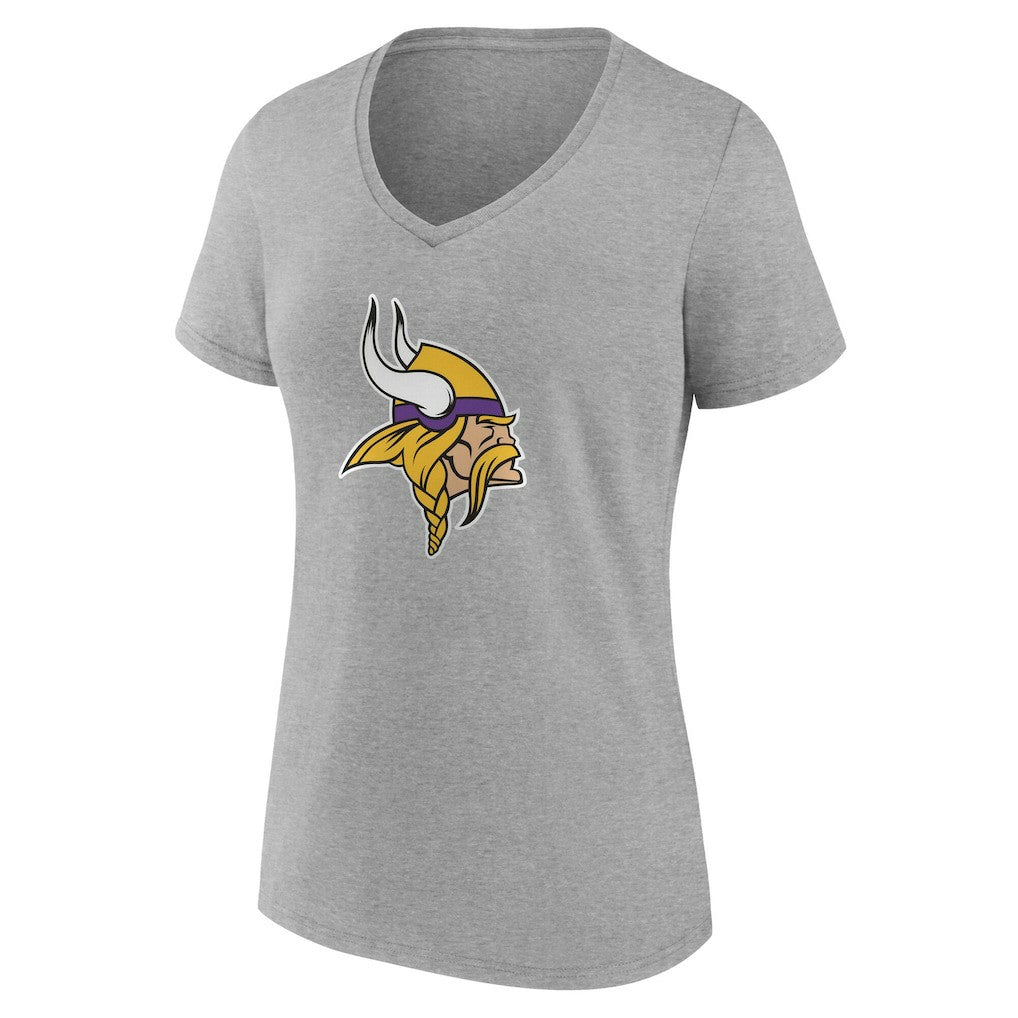 Minnesota Vikings Women's Team Authentic Personalized Name & Number V-Neck T-Shirt Gray - NFL