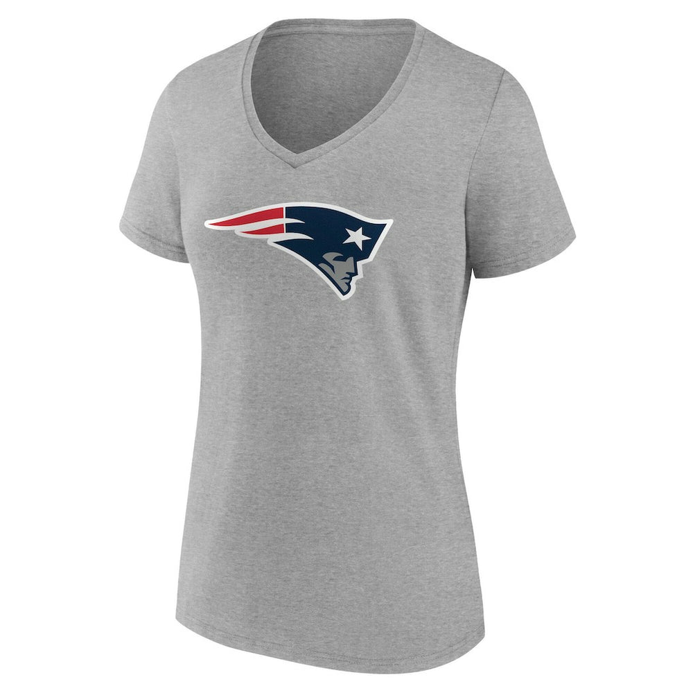 New England Patriots Women's Team Authentic Personalized Name & Number V-Neck T-Shirt Gray - NFL