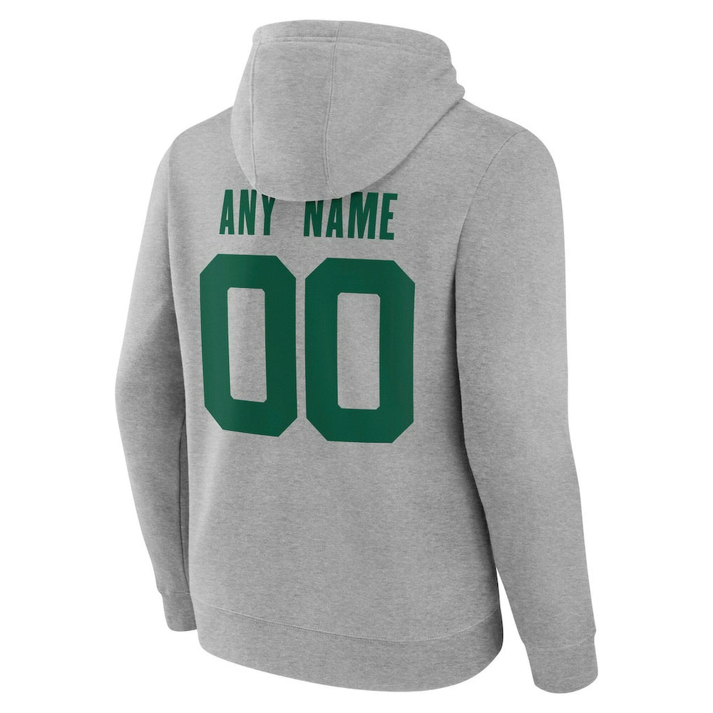 New York Jets Team Authentic Personalized Name & Number Hoodie Gray - NFL