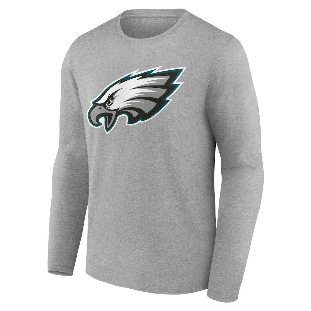 Philadelphia Eagles Team Authentic Personalized Name & Number Long Sleeve T-Shirt Gray - NFL