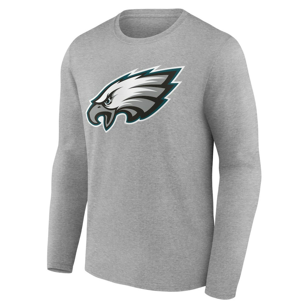 Philadelphia Eagles Team Authentic Personalized Name & Number Long Sleeve T-Shirt Gray - NFL