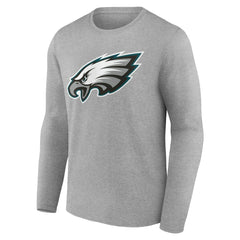 Philadelphia Eagles Team Authentic Personalized Name & Number Long Sleeve T-Shirt Gray - NFL