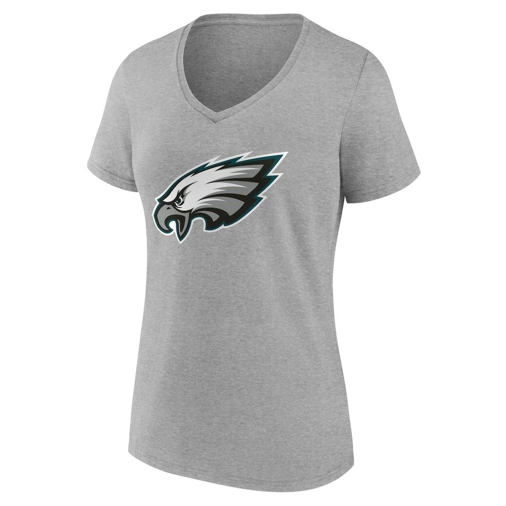 Philadelphia Eagles Women's Team Authentic Personalized Name & Number V-Neck T-Shirt Gray - NFL