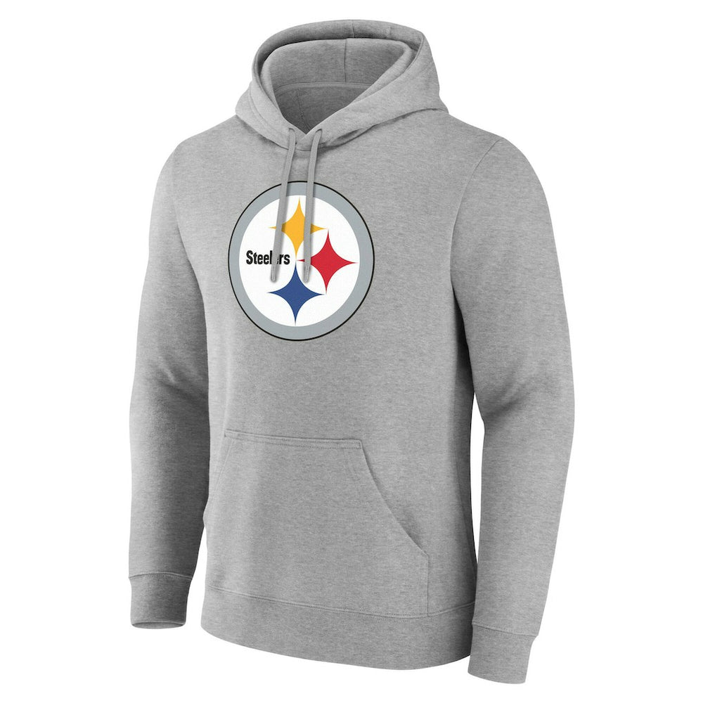 Pittsburgh Steelers Team Authentic Personalized Name & Number Hoodie Gray - NFL