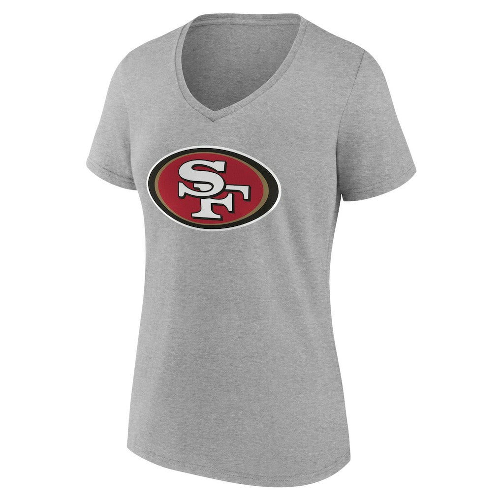 San Francisco 49ers Women's Team Authentic Personalized Name & Number V-Neck T-Shirt Gray - NFL