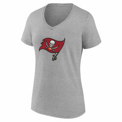 Tampa Bay Buccaneers Women's Team Authentic Personalized Name & Number V-Neck T-Shirt Gray - NFL