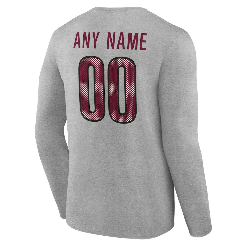 Washington Commanders Team Authentic Personalized Name & Number Long Sleeve T-Shirt Gray - NFL