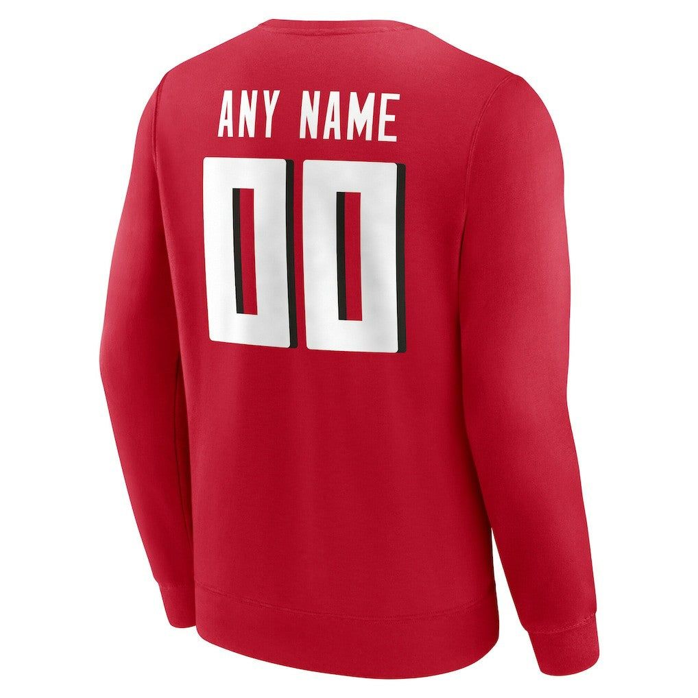 Atlanta Falcons Team Authentic Personalized Name & Number Sweatshirt Red - NFL