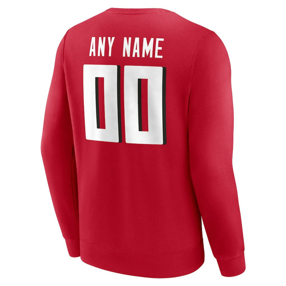 Atlanta Falcons Team Authentic Personalized Name & Number Sweatshirt Red - NFL