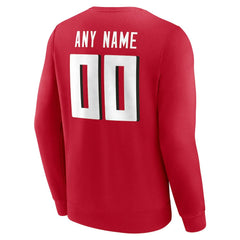 Atlanta Falcons Team Authentic Personalized Name & Number Sweatshirt Red - NFL