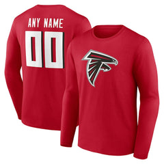 Atlanta Falcons Team Authentic Personalized Name & Number Long Sleeve T-Shirt Red - NFL
