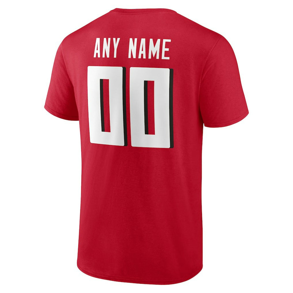 Atlanta Falcons Team Authentic Personalized Name & Number T-Shirt Red - NFL