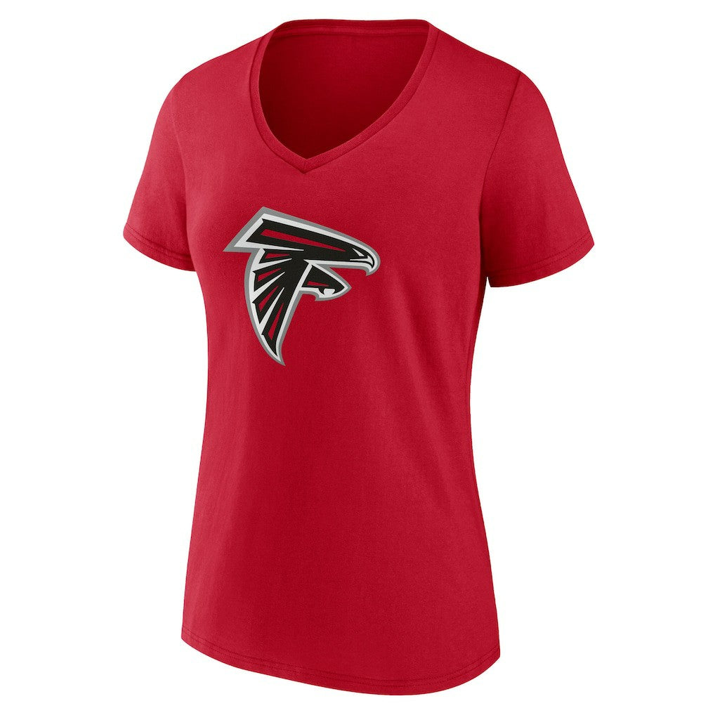 Atlanta Falcons Women's Team Authentic Personalized Name & Number V-Neck T-Shirt Red - NFL