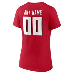 Atlanta Falcons Women's Team Authentic Personalized Name & Number V-Neck T-Shirt Red - NFL