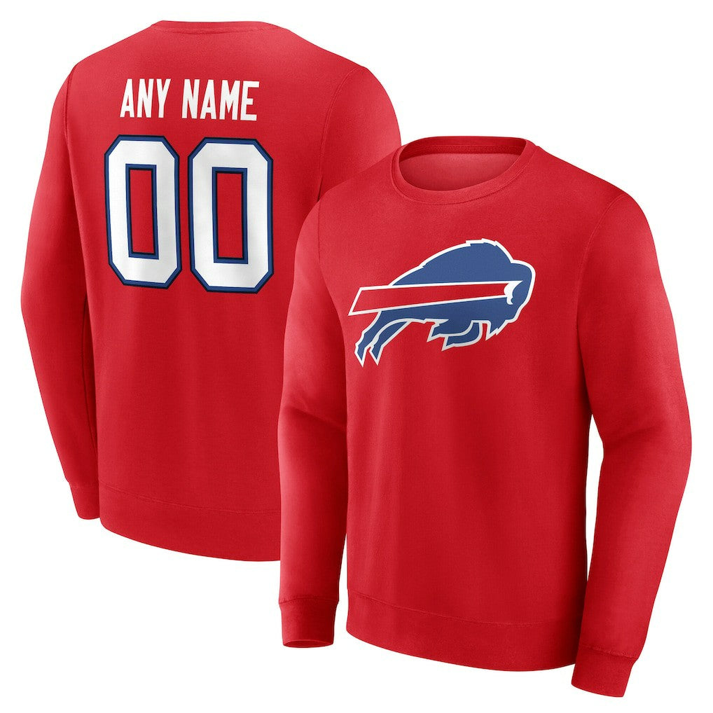 Buffalo Bills Team Authentic Personalized Name & Number Sweatshirt Red - NFL