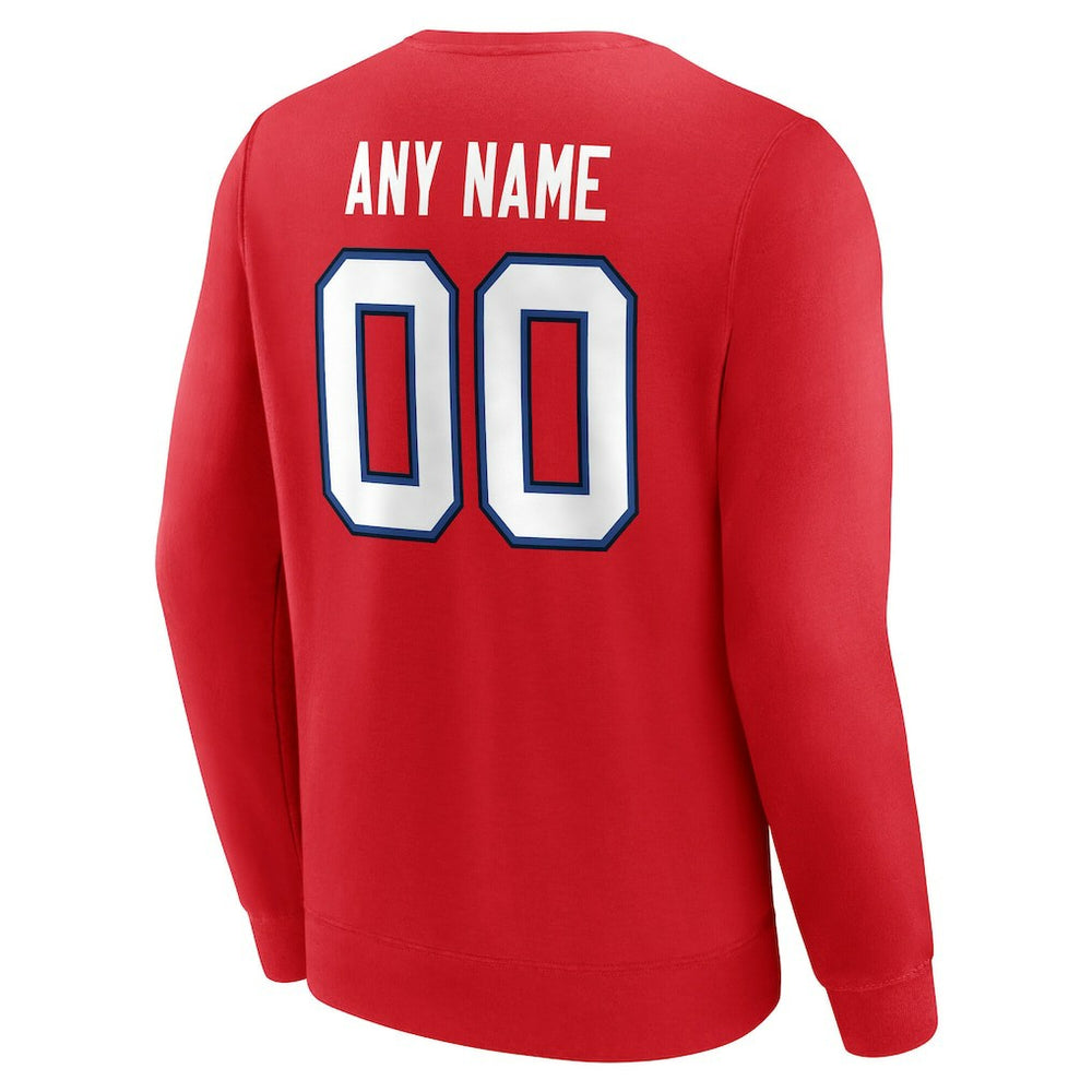 Buffalo Bills Team Authentic Personalized Name & Number Sweatshirt Red - NFL