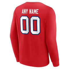 Buffalo Bills Team Authentic Personalized Name & Number Sweatshirt Red - NFL