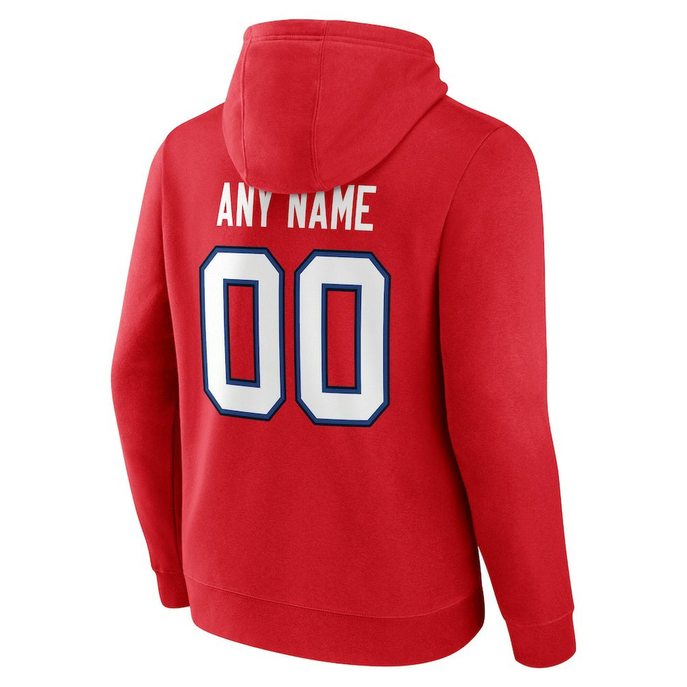 Buffalo Bills Team Authentic Personalized Name & Number Hoodie Red - NFL