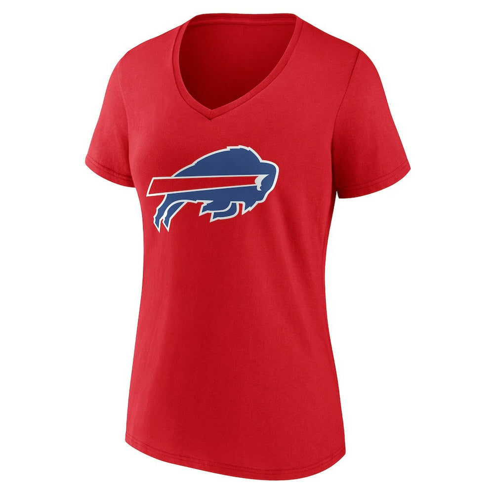 Buffalo Bills Women's Team Authentic Personalized Name & Number V-Neck T-Shirt Red - NFL